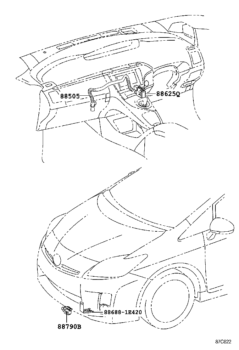  PRIUS PLUG IN HBD |  HEATING AIR CONDITIONING CONTROL AIR DUCT