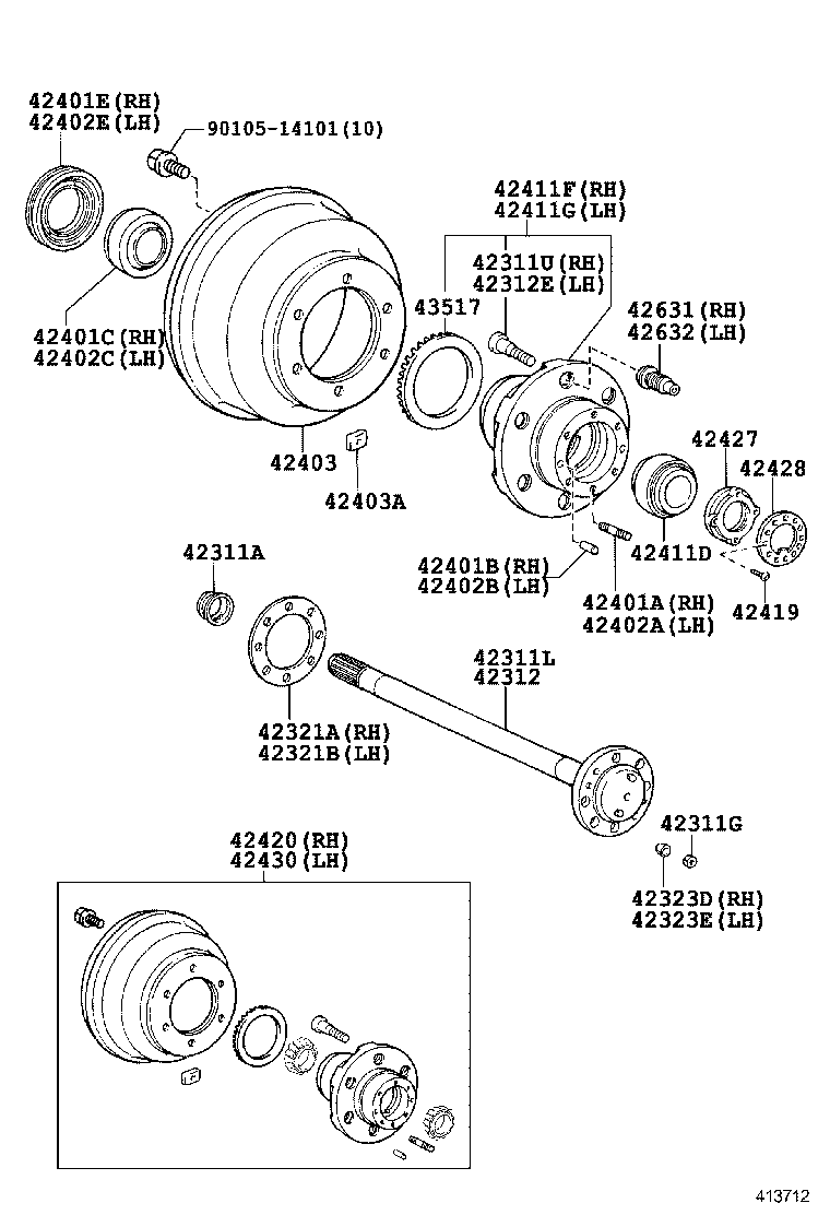  QUICK DELIVERY 200 |  REAR AXLE SHAFT HUB