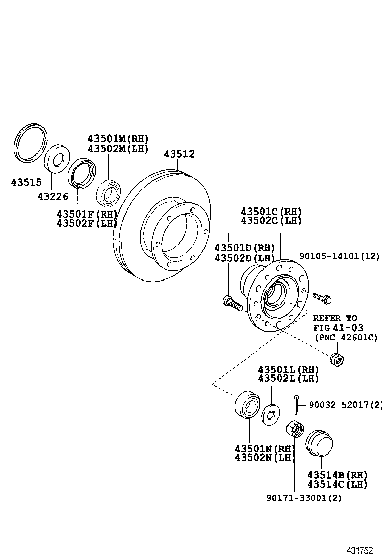  DYNA TOYOACE HV |  FRONT AXLE HUB