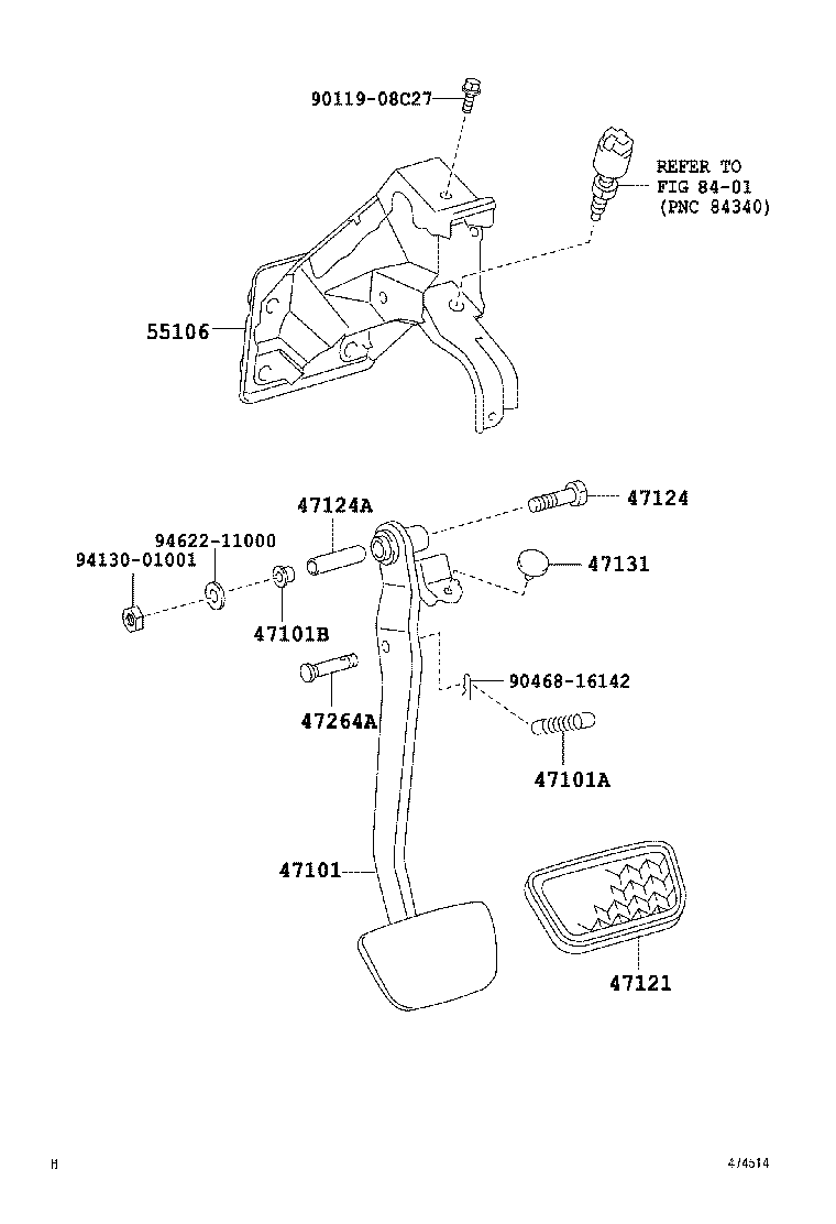  KLUGER HV |  BRAKE PEDAL BRACKET