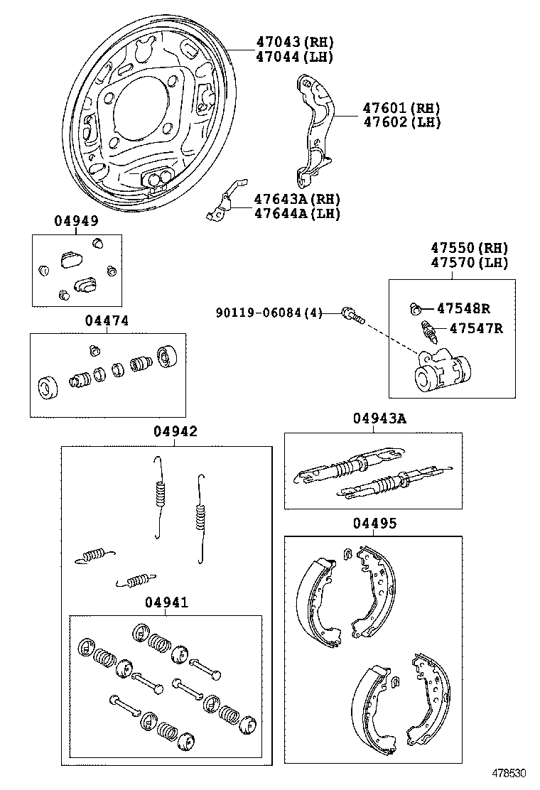  EQ EV |  REAR DRUM BRAKE WHEEL CYLINDER BACKING PLATE
