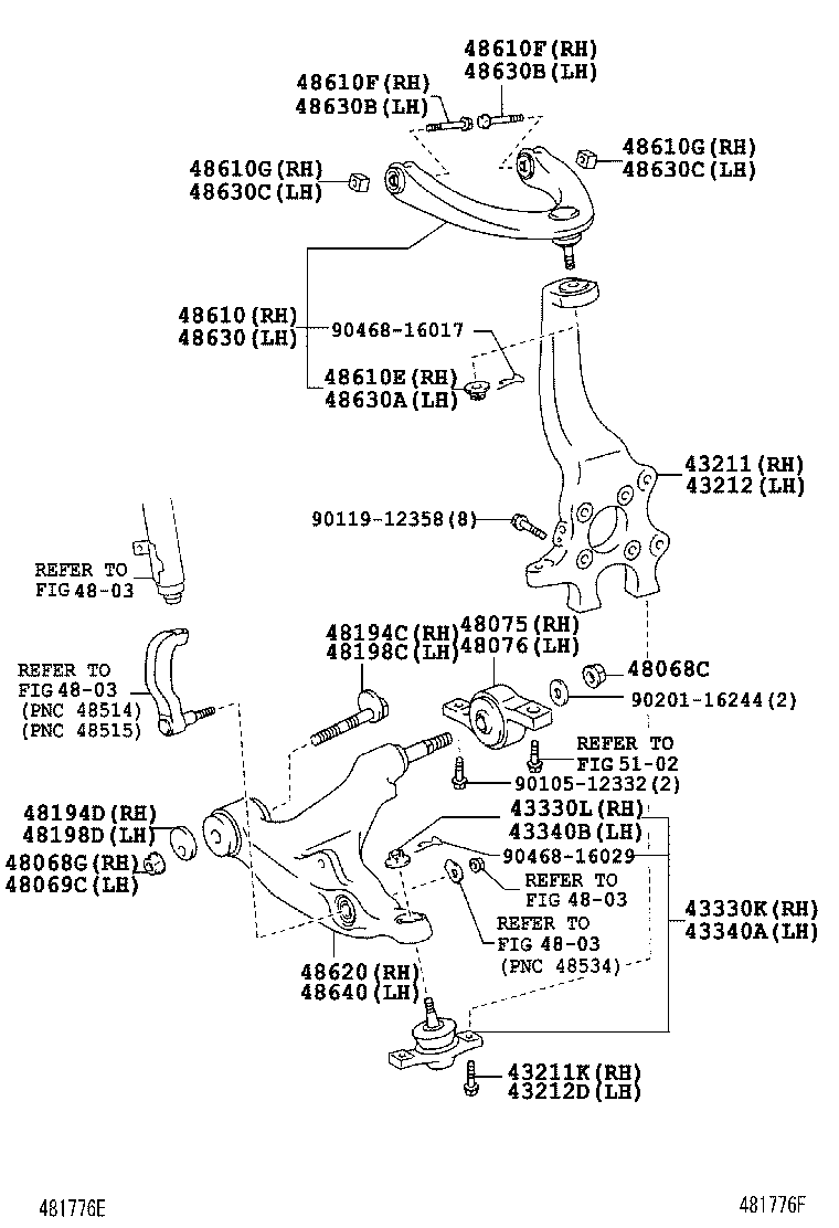  CROWN MAJESTA |  FRONT AXLE ARM STEERING KNUCKLE