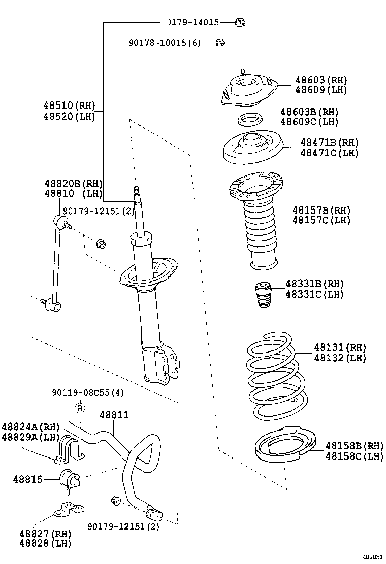  KLUGER HV |  FRONT SPRING SHOCK ABSORBER