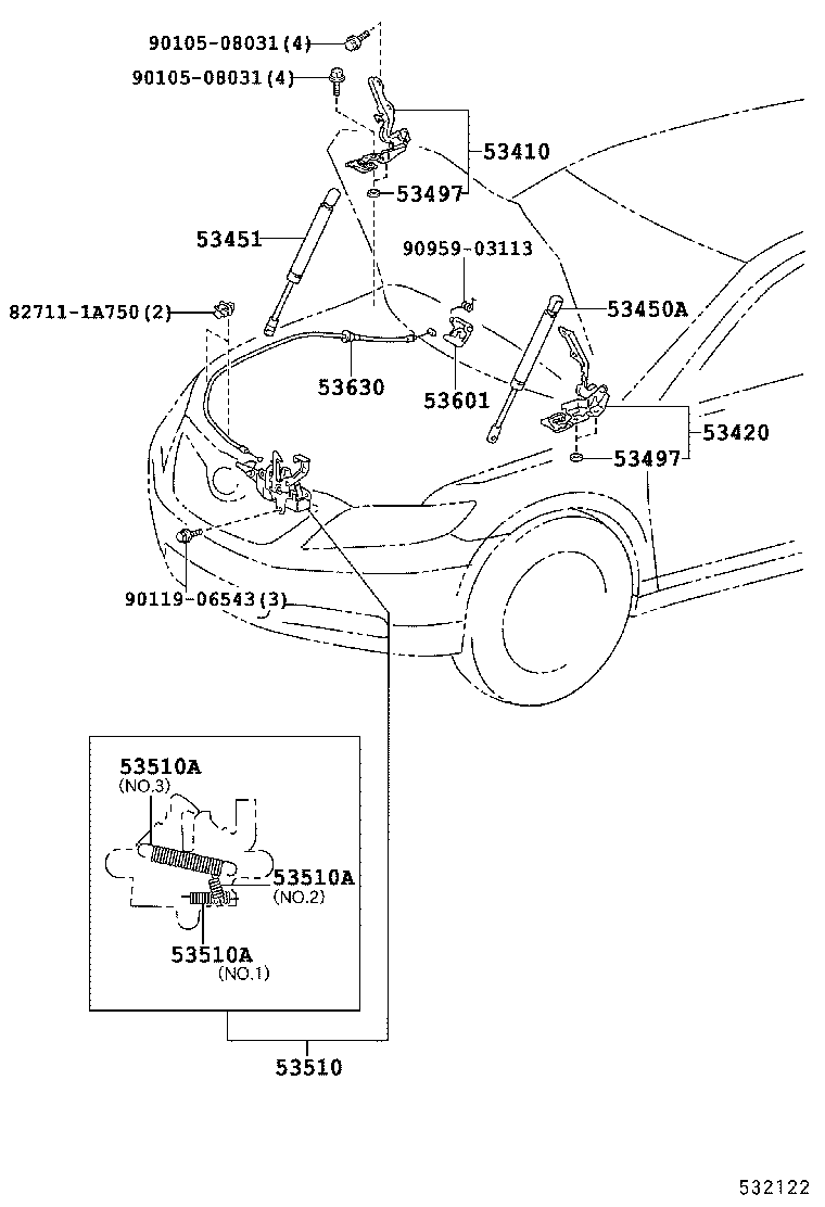  CAMRY |  HOOD LOCK HINGE