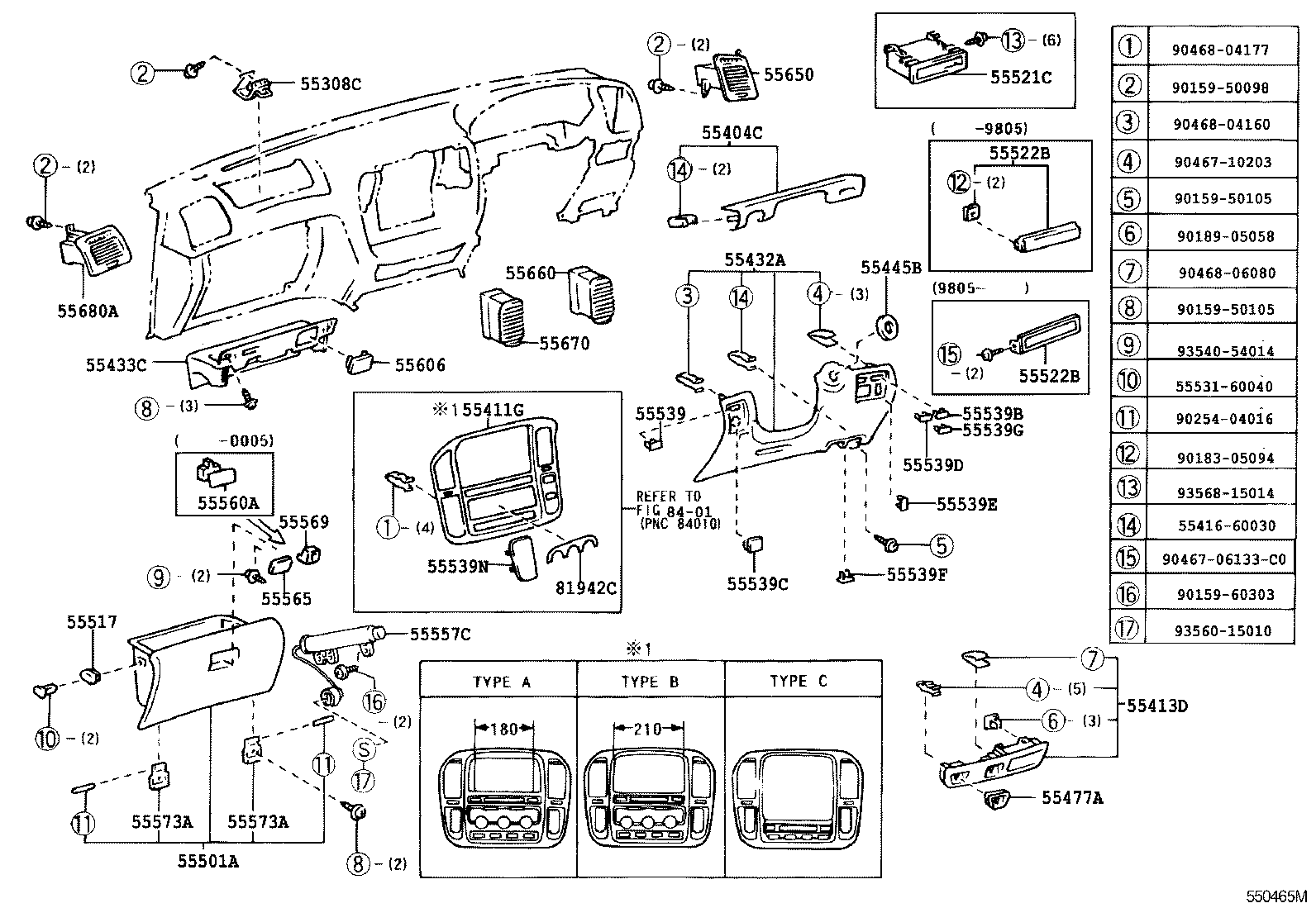  LAND CRUISER 100 |  INSTRUMENT PANEL GLOVE COMPARTMENT