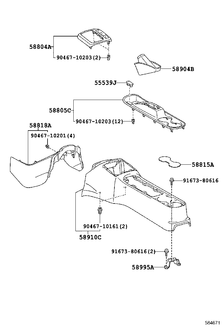  EQ EV |  CONSOLE BOX BRACKET