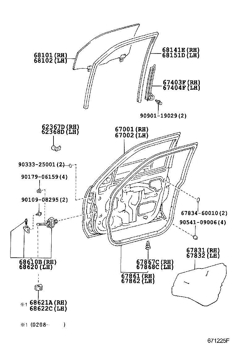  LAND CRUISER 100 |  FRONT DOOR PANEL GLASS