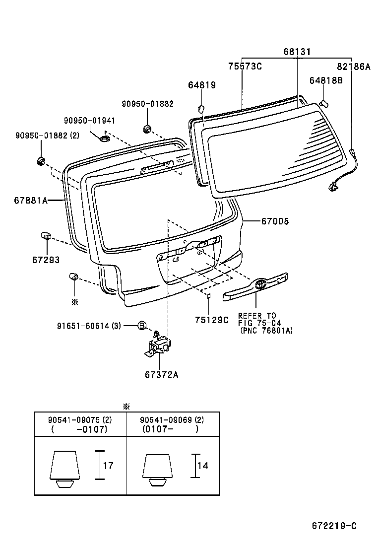  KLUGER L V |  BACK DOOR PANEL GLASS