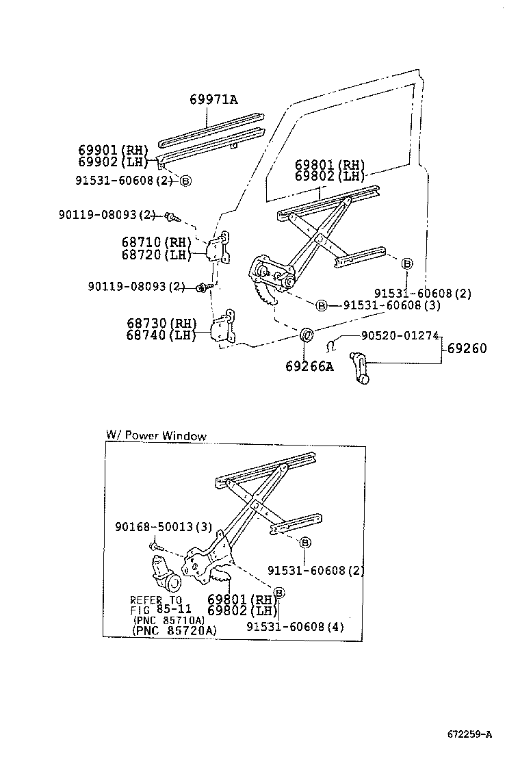  LAND CRUISER 70 |  FRONT DOOR WINDOW REGULATOR HINGE