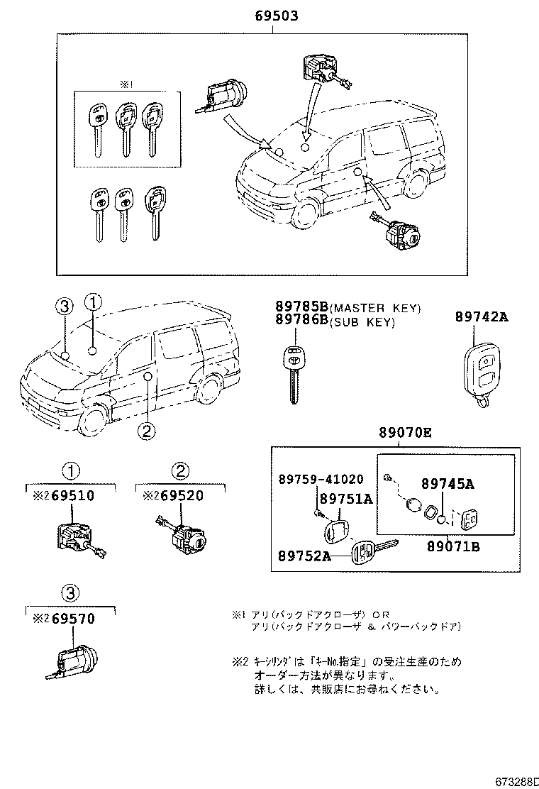  ALPHARD HV |  LOCK CYLINDER SET