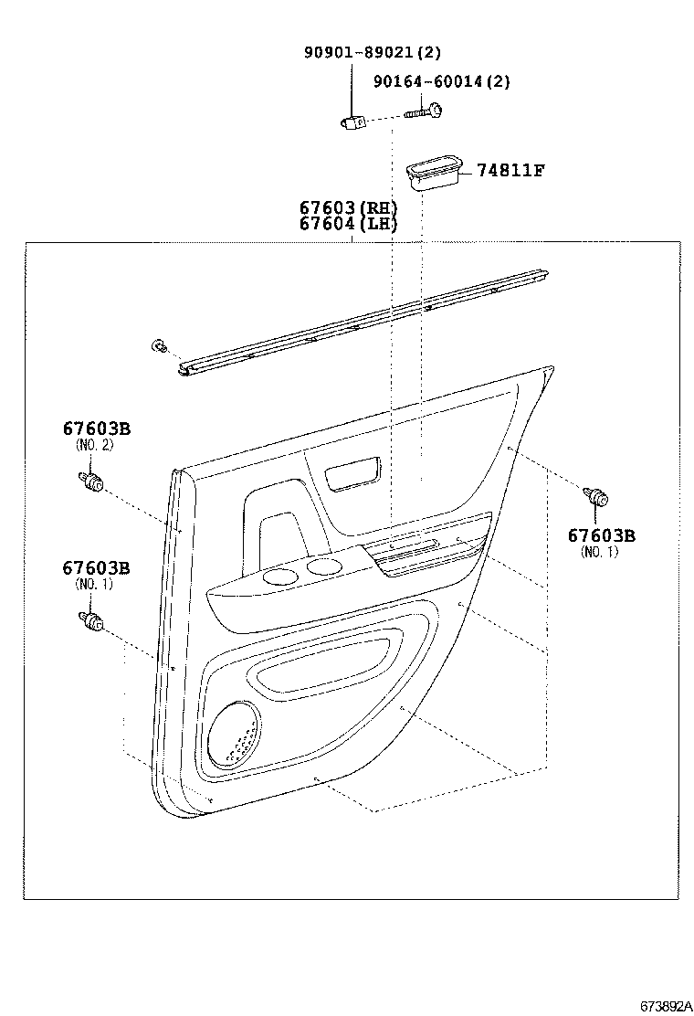  KLUGER HV |  REAR DOOR PANEL GLASS