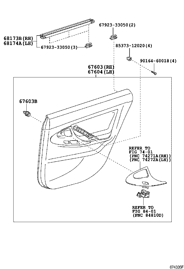  CAMRY |  REAR DOOR PANEL GLASS