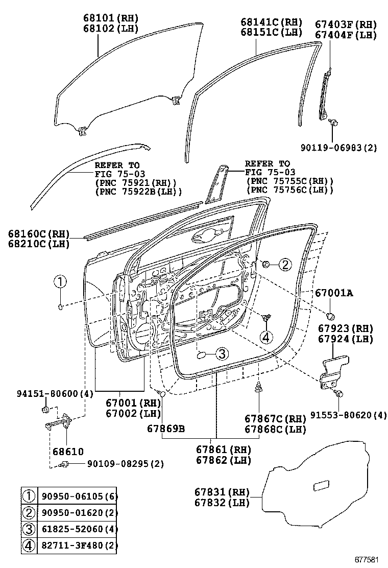  EQ EV |  FRONT DOOR PANEL GLASS
