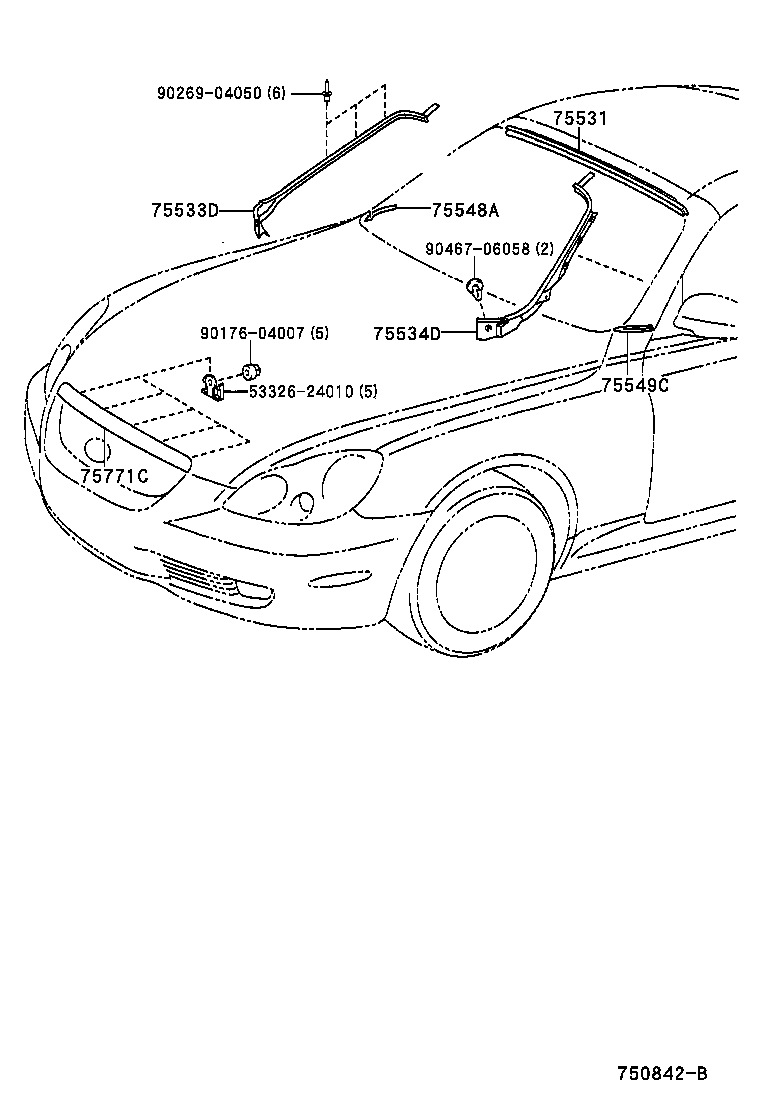  SOARER SC430 |  FRONT MOULDING