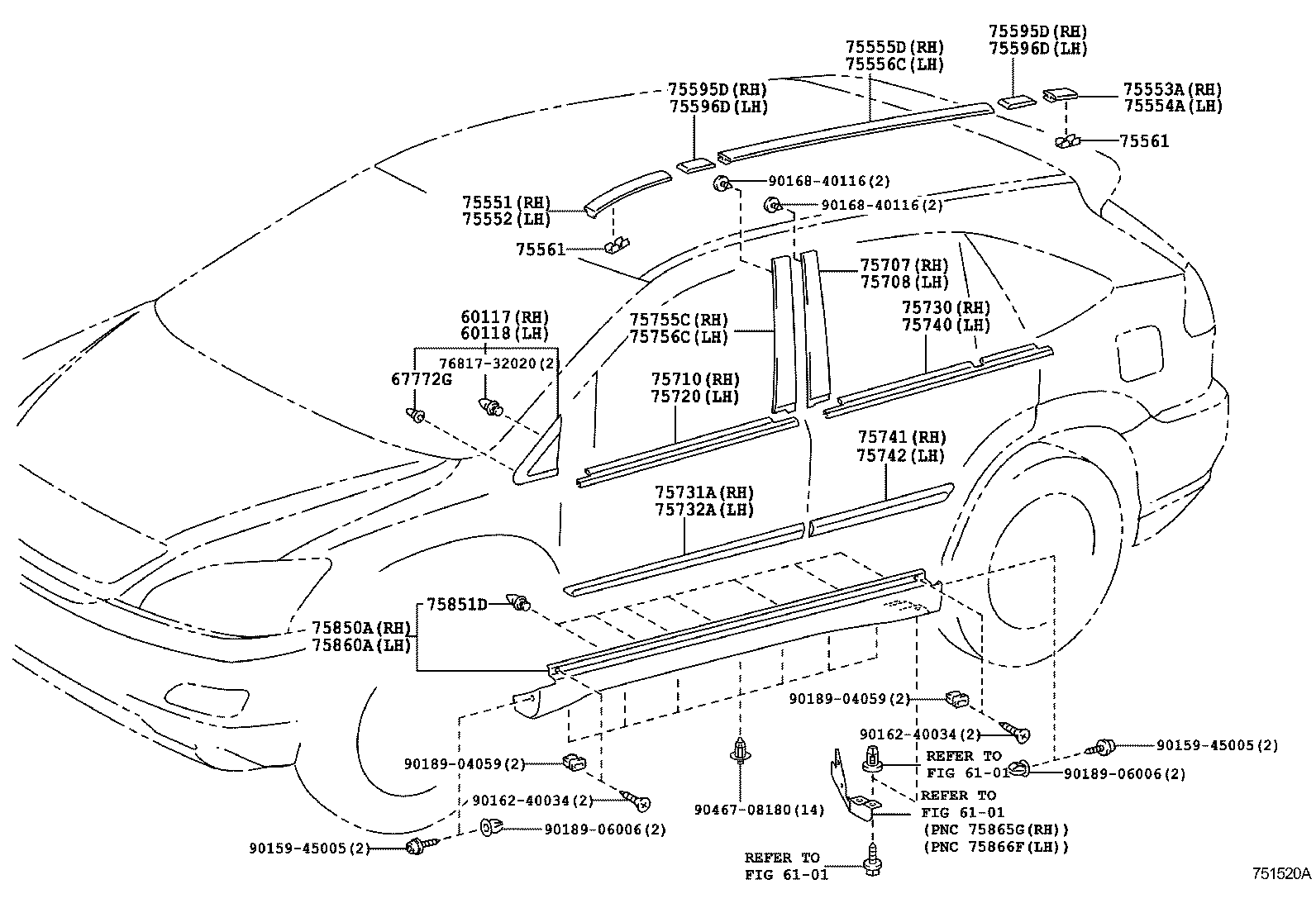  HARRIER HV |  SIDE MOULDING