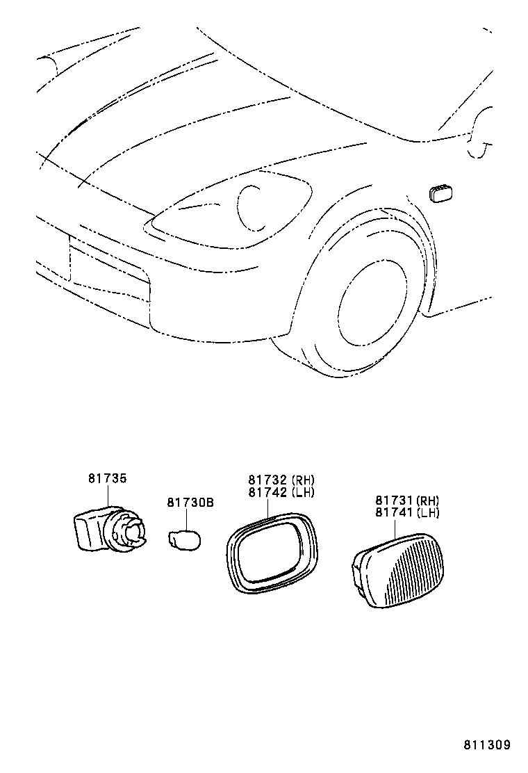  MR S |  SIDE TURN SIGNAL LAMP OUTER MIRROR LAMP