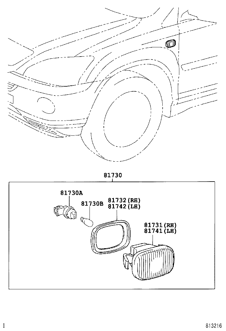  HARRIER HV |  SIDE TURN SIGNAL LAMP OUTER MIRROR LAMP