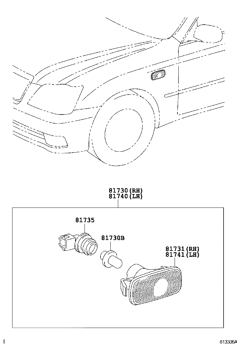  CROWN CROWN MAJESTA |  SIDE TURN SIGNAL LAMP OUTER MIRROR LAMP