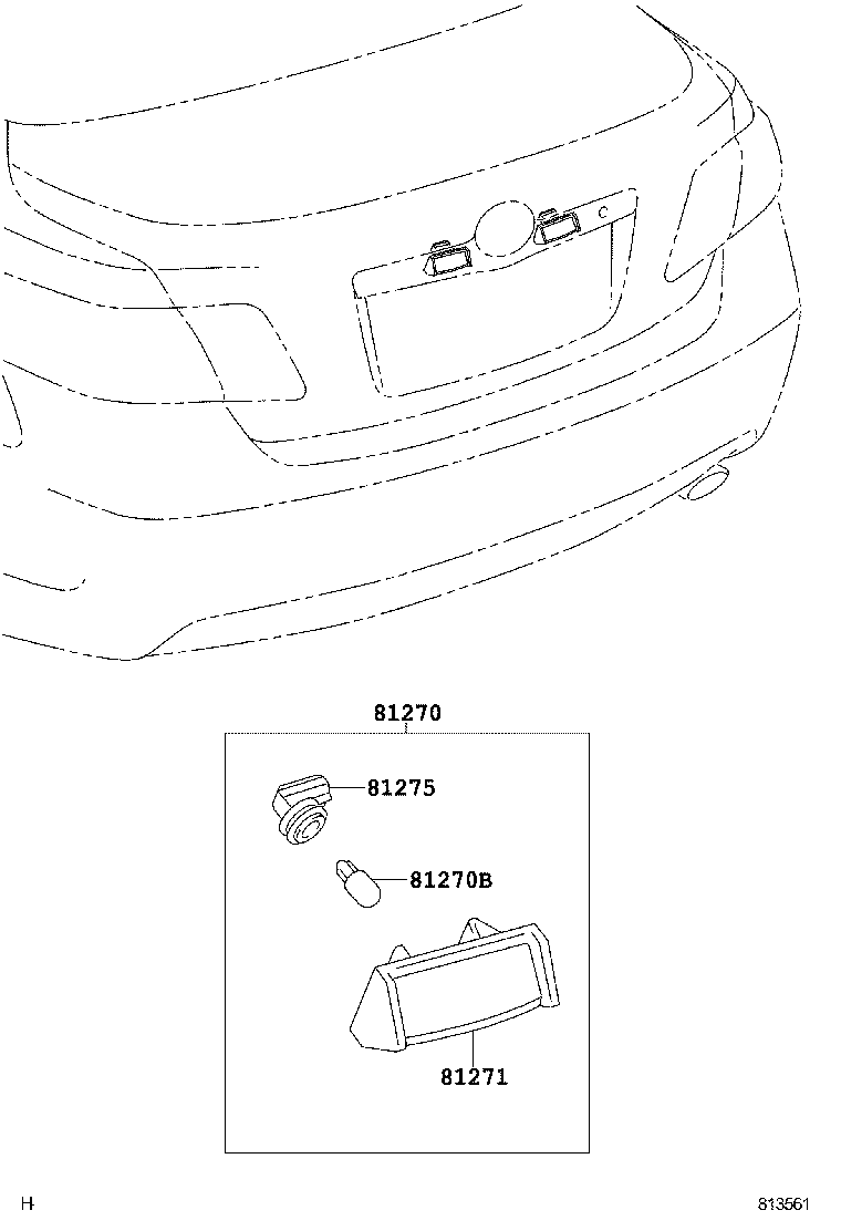  CAMRY |  REAR LICENSE PLATE LAMP