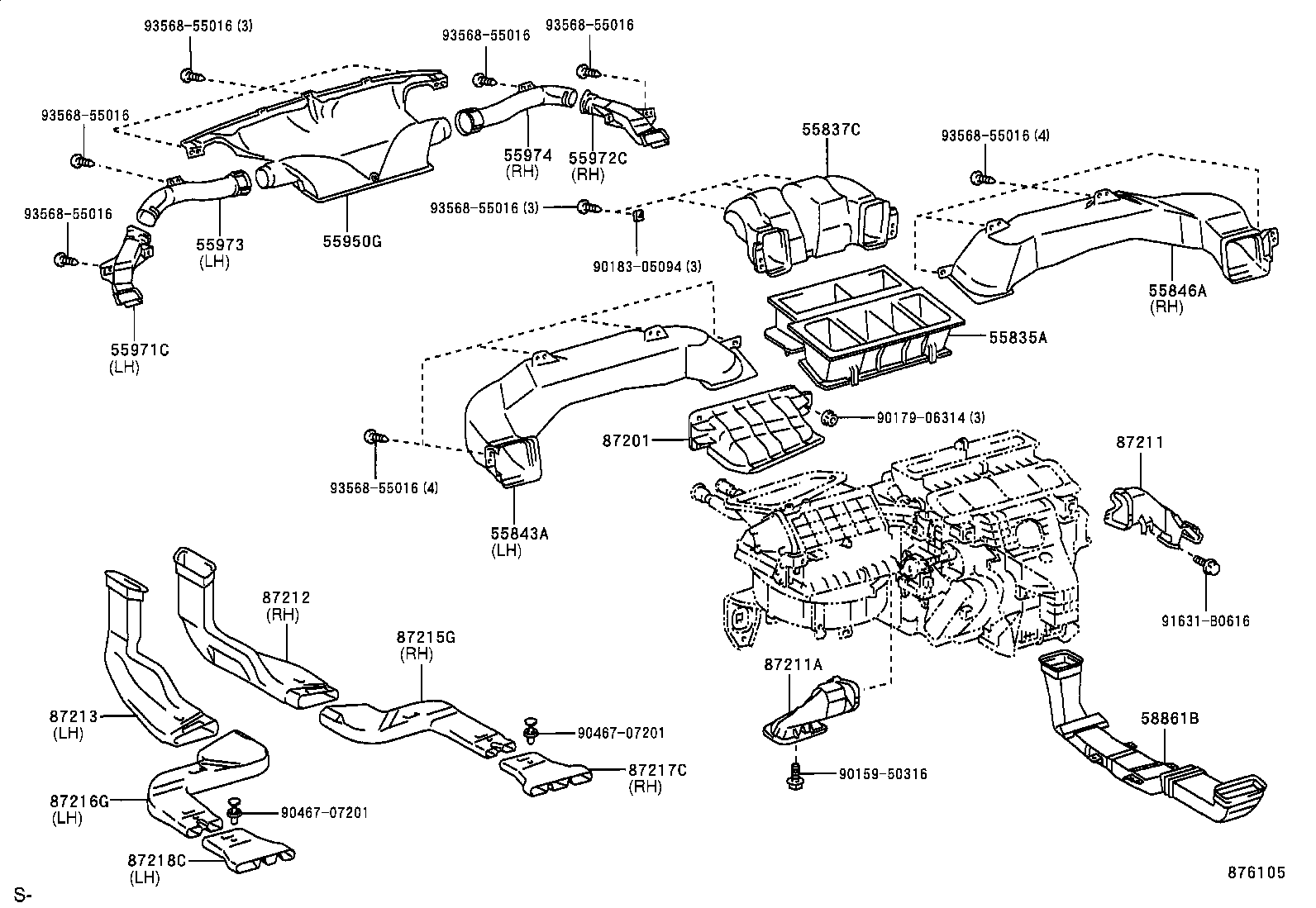  HARRIER |  HEATING AIR CONDITIONING CONTROL AIR DUCT