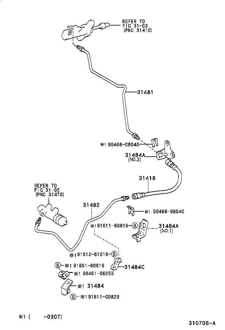  RAV4 J L |  CLUTCH PEDAL FLEXIBLE HOSE