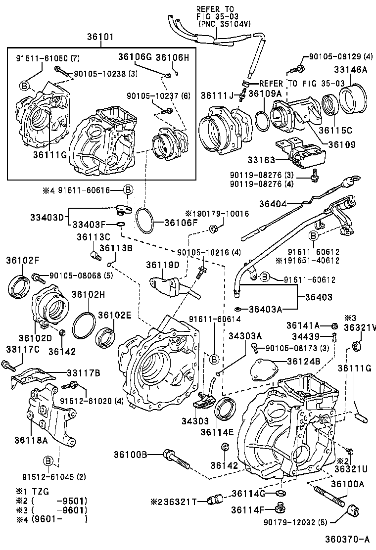  CALDINA |  TRANSFER CASE EXTENSION HOUSING