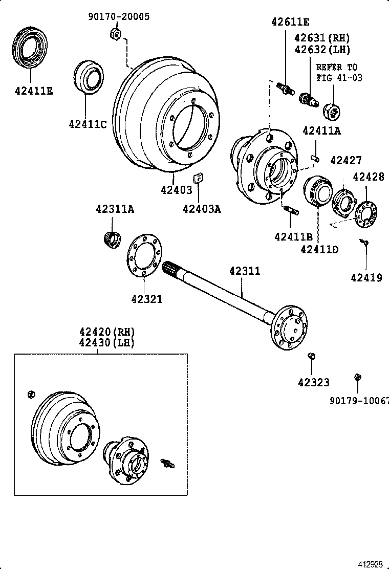  DYNA TOYOACE |  REAR AXLE SHAFT HUB