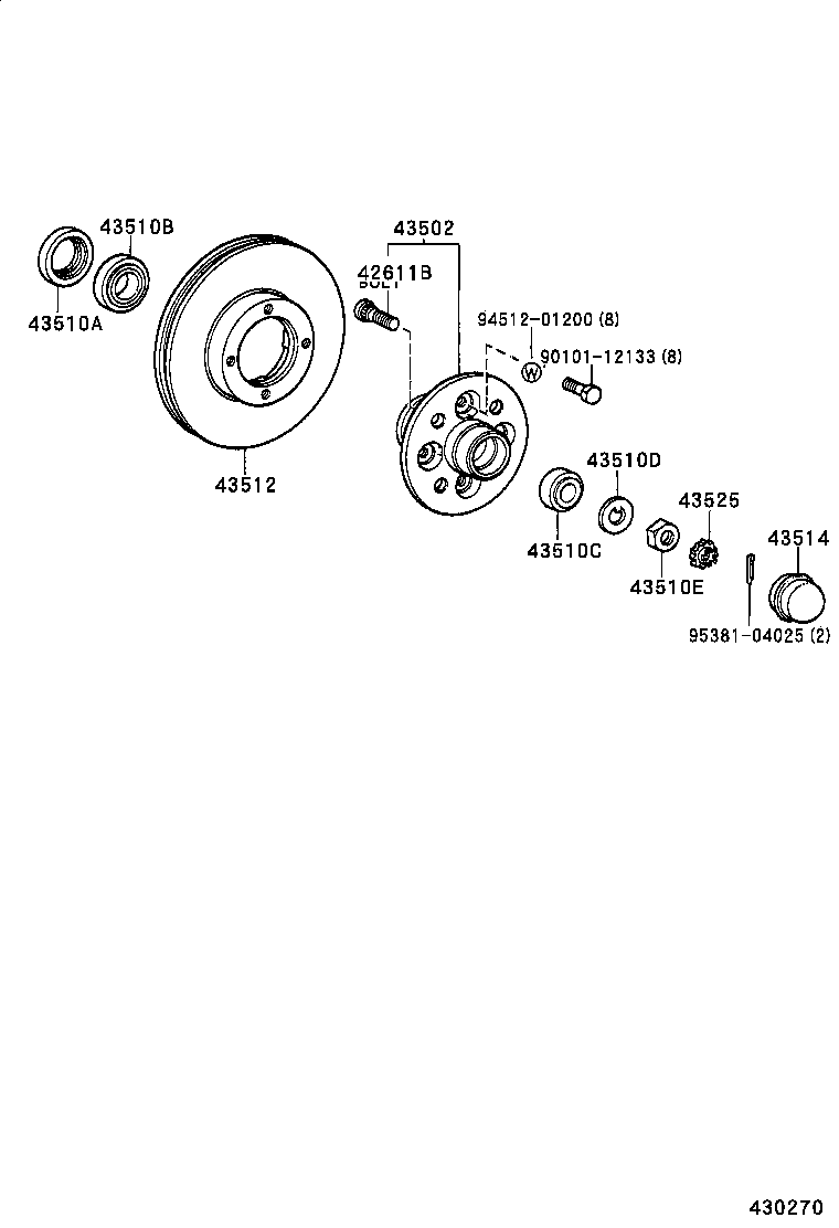  LITE TOWNACE TRUCK |  FRONT AXLE HUB