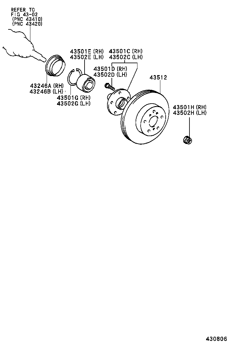  ESTIMA HYBRID |  FRONT AXLE HUB