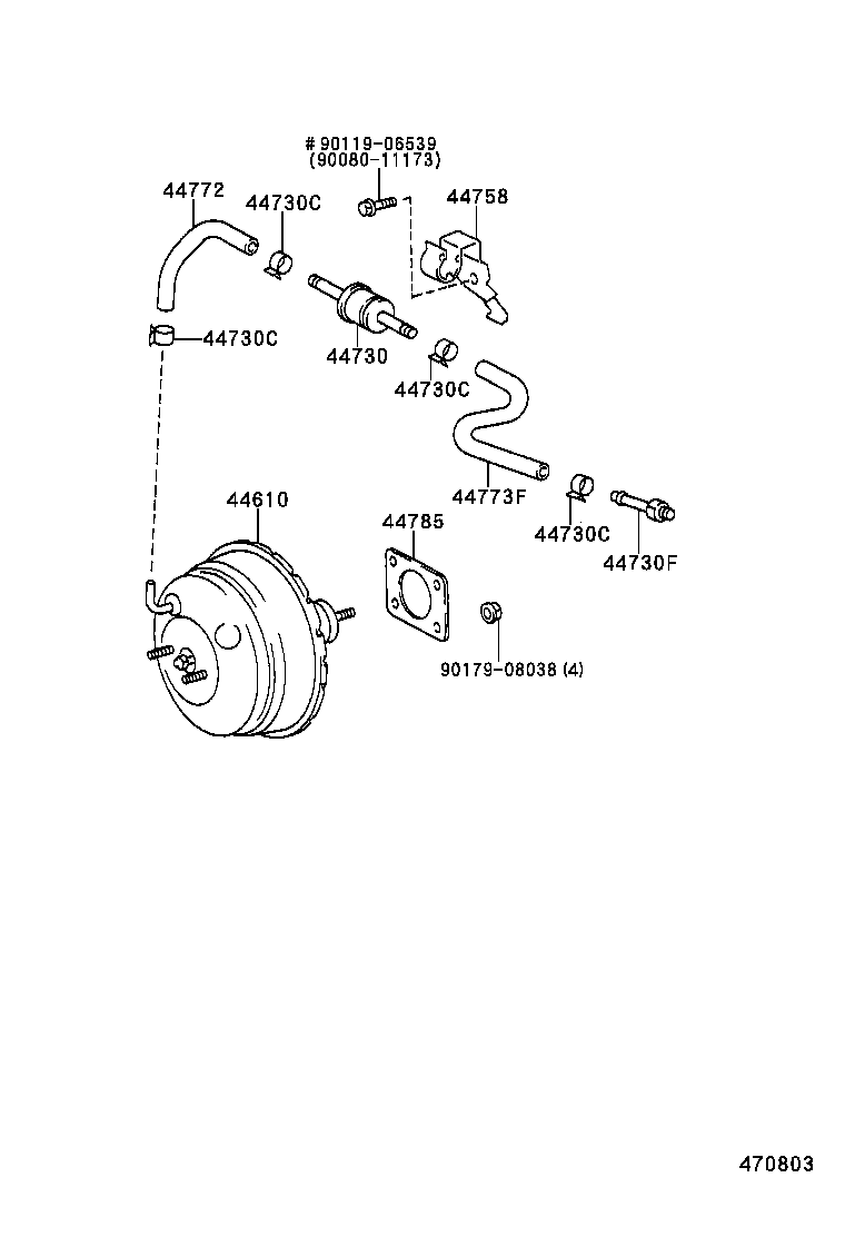  AVALON |  BRAKE BOOSTER VACUUM TUBE