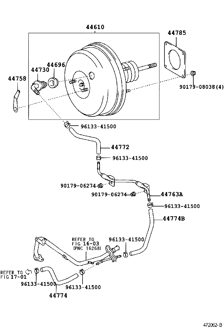  RAV4 J L |  BRAKE BOOSTER VACUUM TUBE