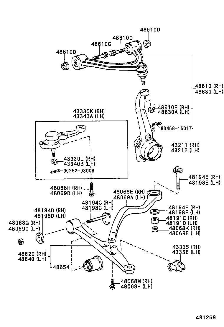  CROWN CROWN MAJESTA |  FRONT AXLE ARM STEERING KNUCKLE