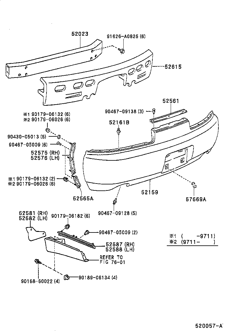  SOARER |  REAR BUMPER BUMPER STAY