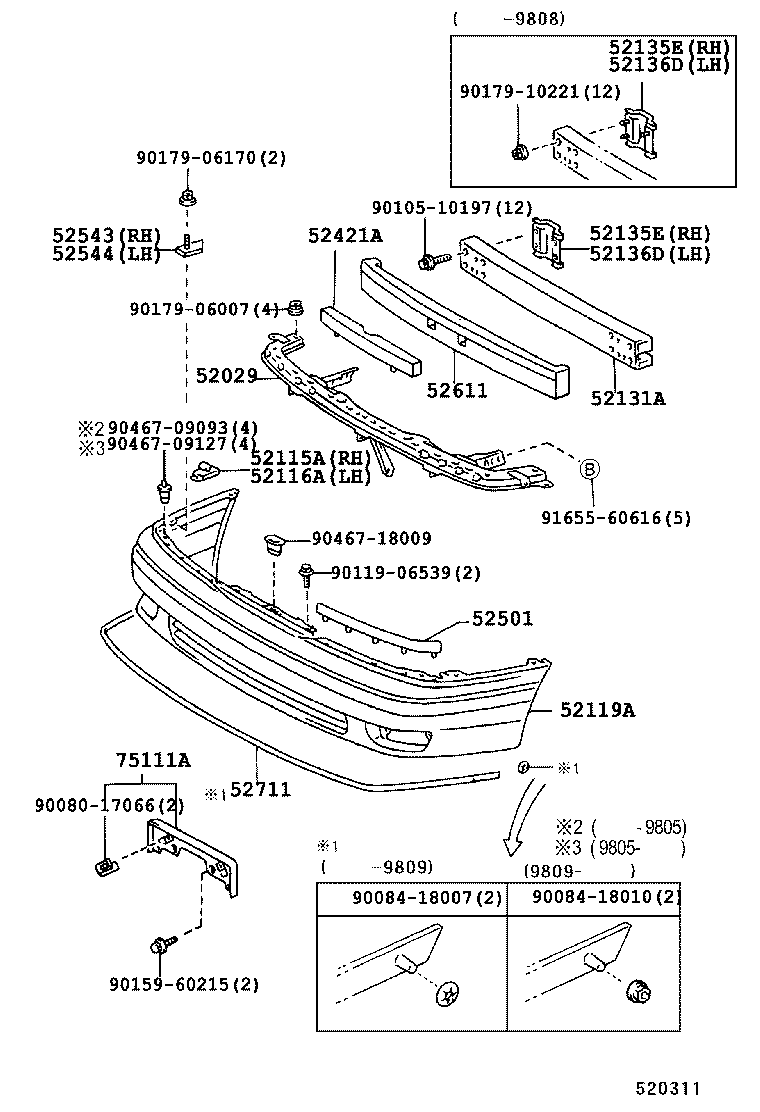  AVALON |  FRONT BUMPER BUMPER STAY