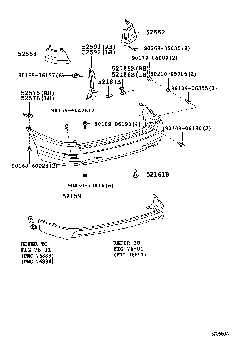  CALDINA |  REAR BUMPER BUMPER STAY