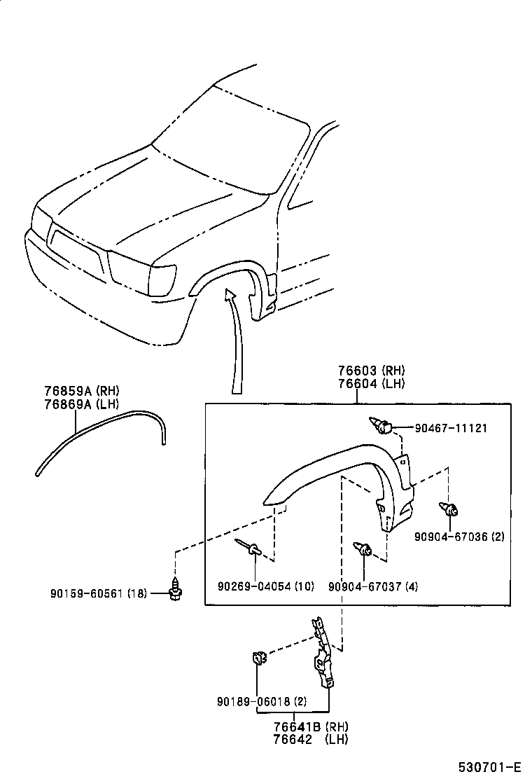  HILUX SURF |  HOOD FRONT FENDER