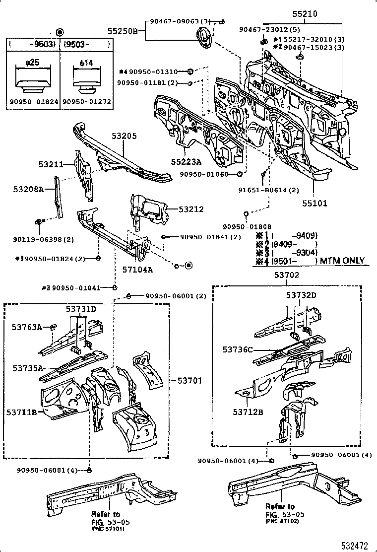  MARK 2 |  FRONT FENDER APRON DASH PANEL