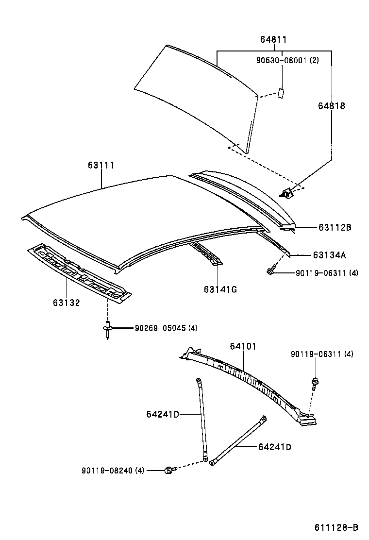  WILL VI |  ROOF PANEL BACK WINDOW GLASS
