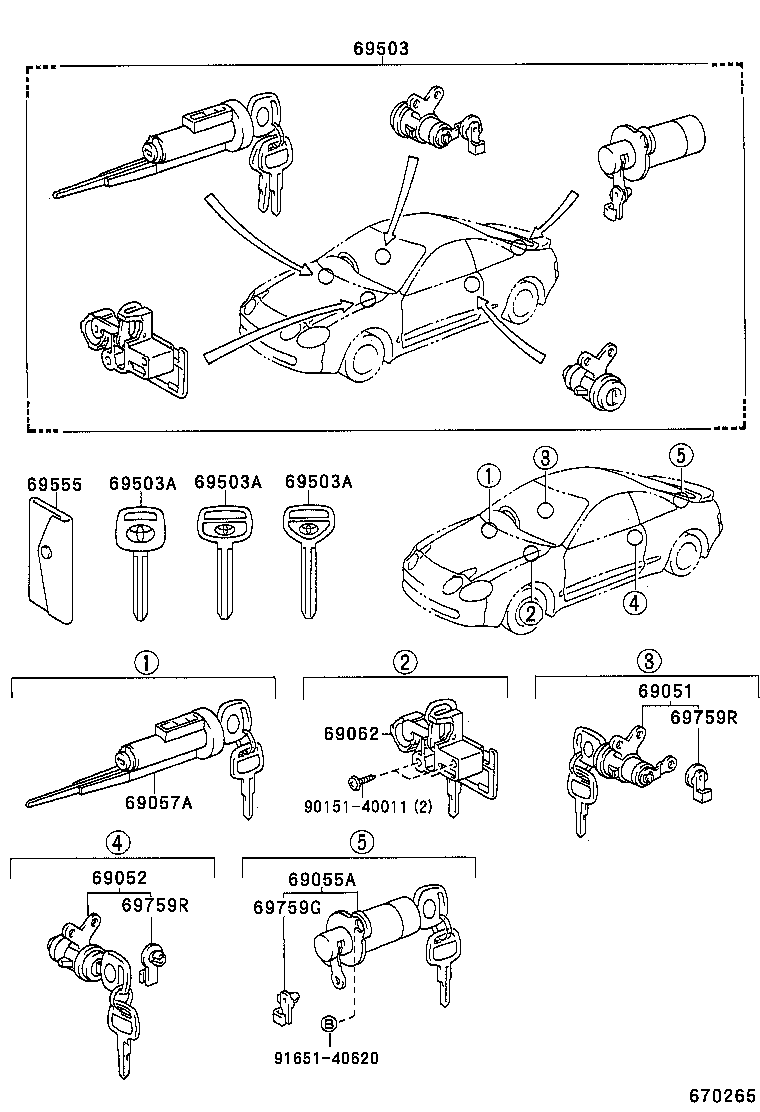  CELICA |  LOCK CYLINDER SET