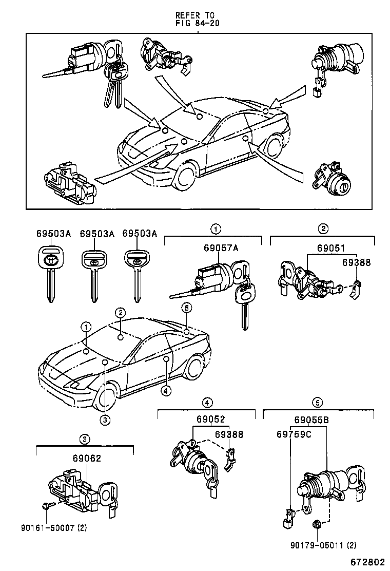  CELICA |  LOCK CYLINDER SET