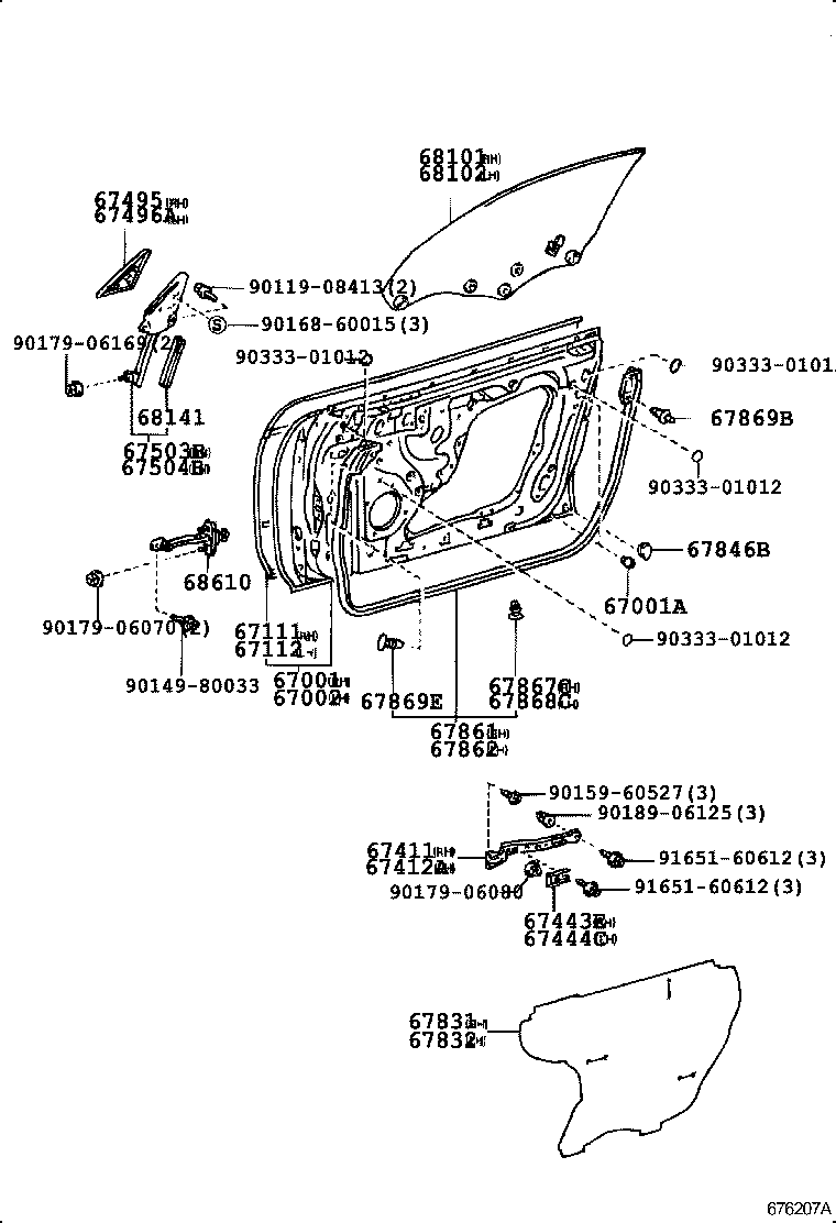  MARK 2 |  FRONT DOOR PANEL GLASS