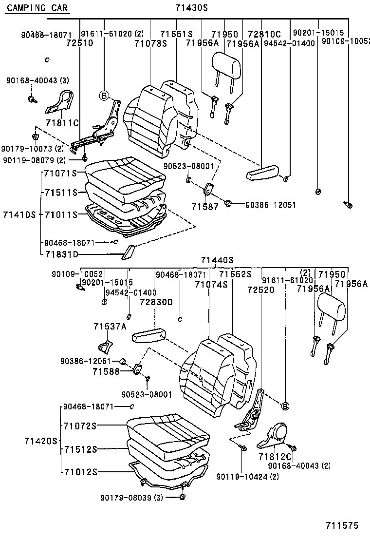  LITE TOWNACE TRUCK |  SEAT SEAT TRACK