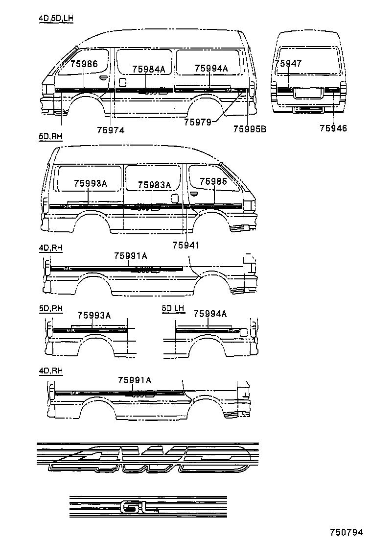  HIACE REGIUSACE |  BODY STRIPE