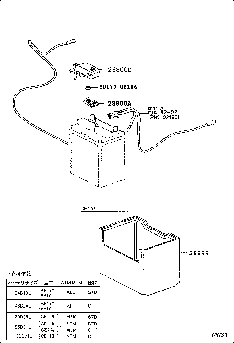  COROLLA |  BATTERY BATTERY CABLE