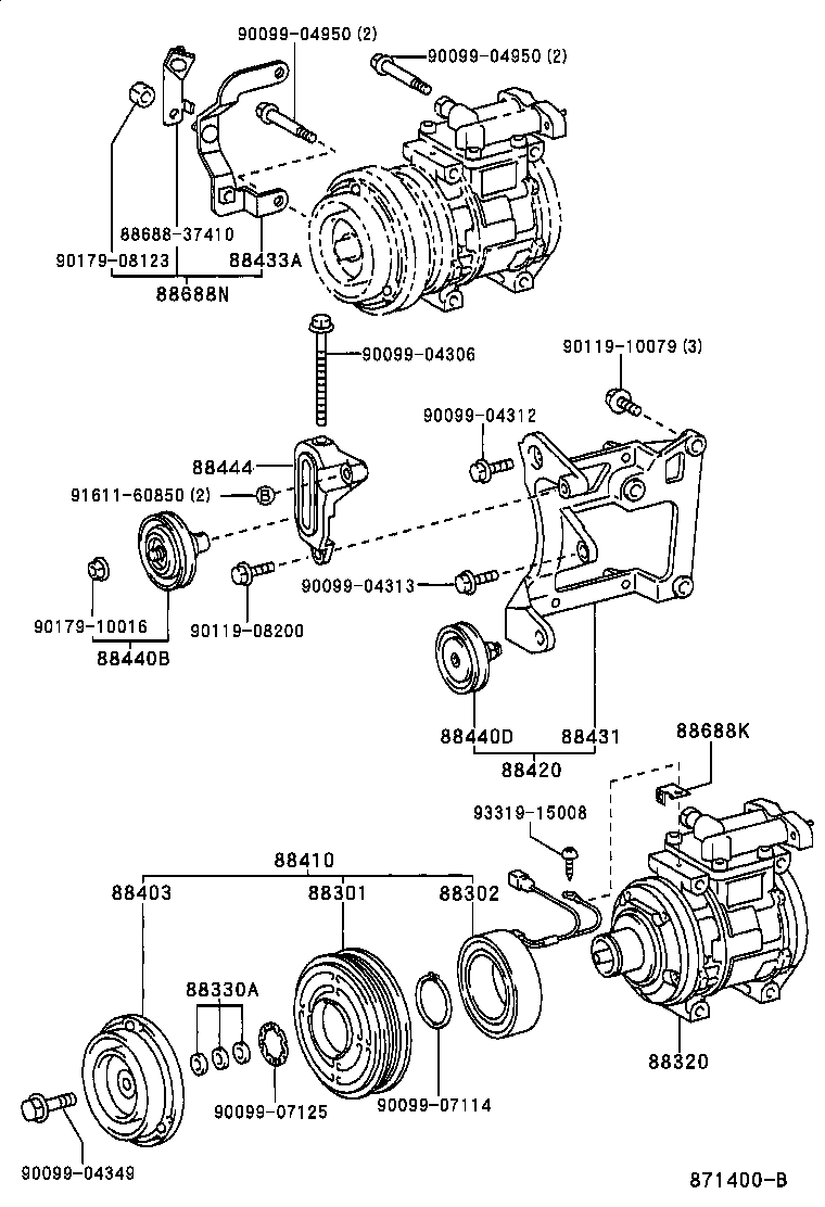  DYNA 200 TOYOACE G25 |  HEATING AIR CONDITIONING COMPRESSOR