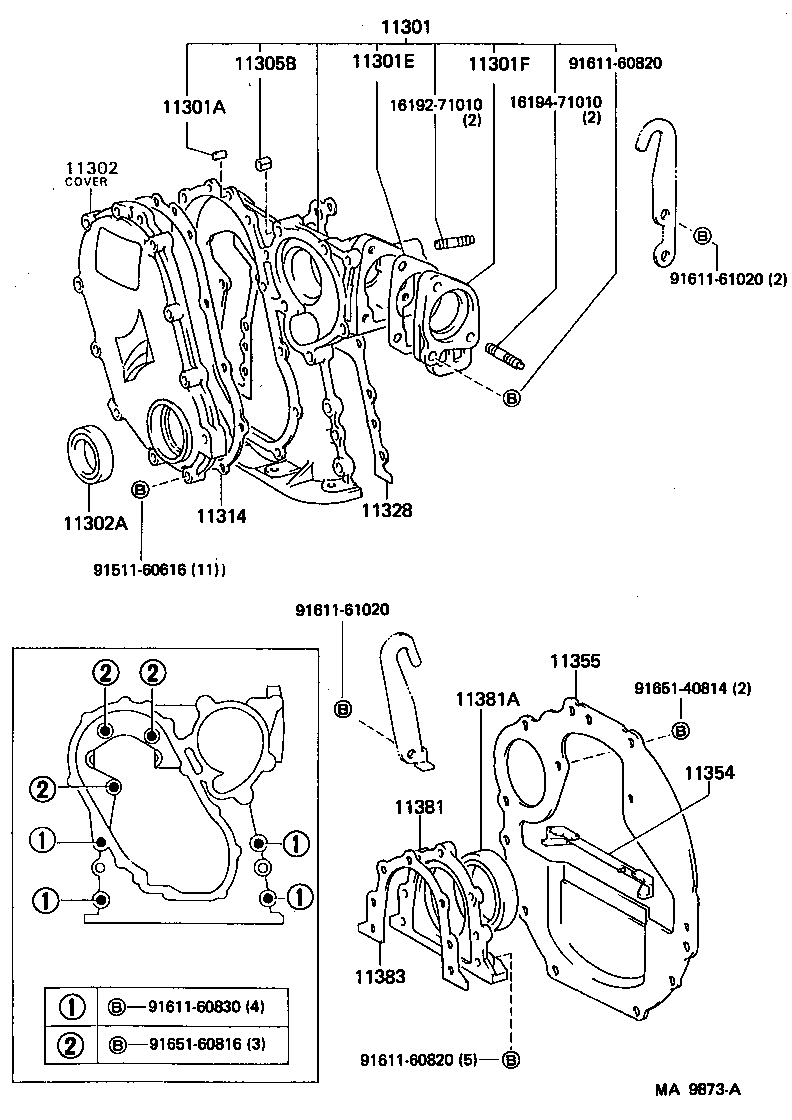  DYNA 150 TOYOACE G15 |  TIMING GEAR COVER REAR END PLATE