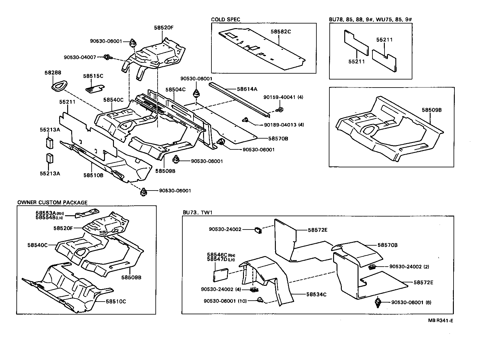  DYNA TOYOACE |  FLOOR MAT SILENCER PAD