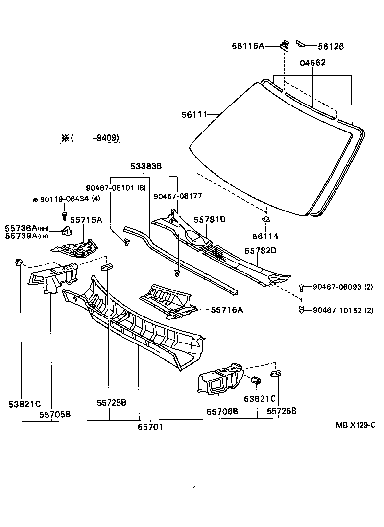  MARK 2 |  COWL PANEL WINDSHIELD GLASS