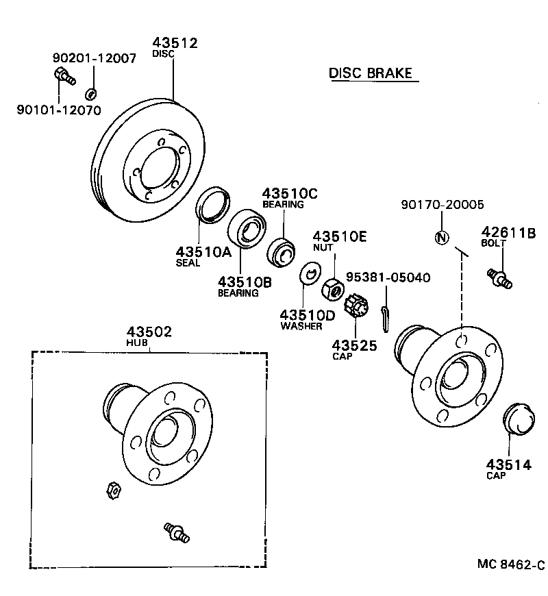  DYNA TOYOACE |  FRONT AXLE HUB