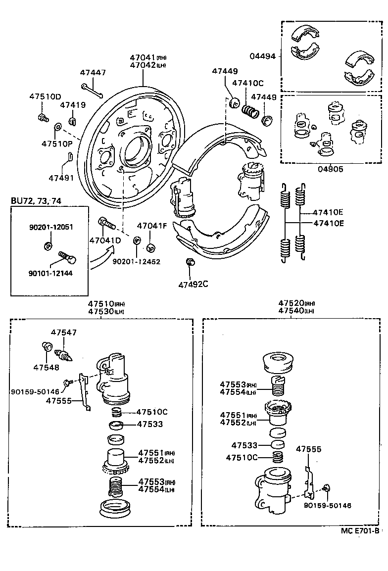  DYNA TOYOACE |  FRONT DRUM BRAKE WHEEL CYLINDER BACKING PLATE